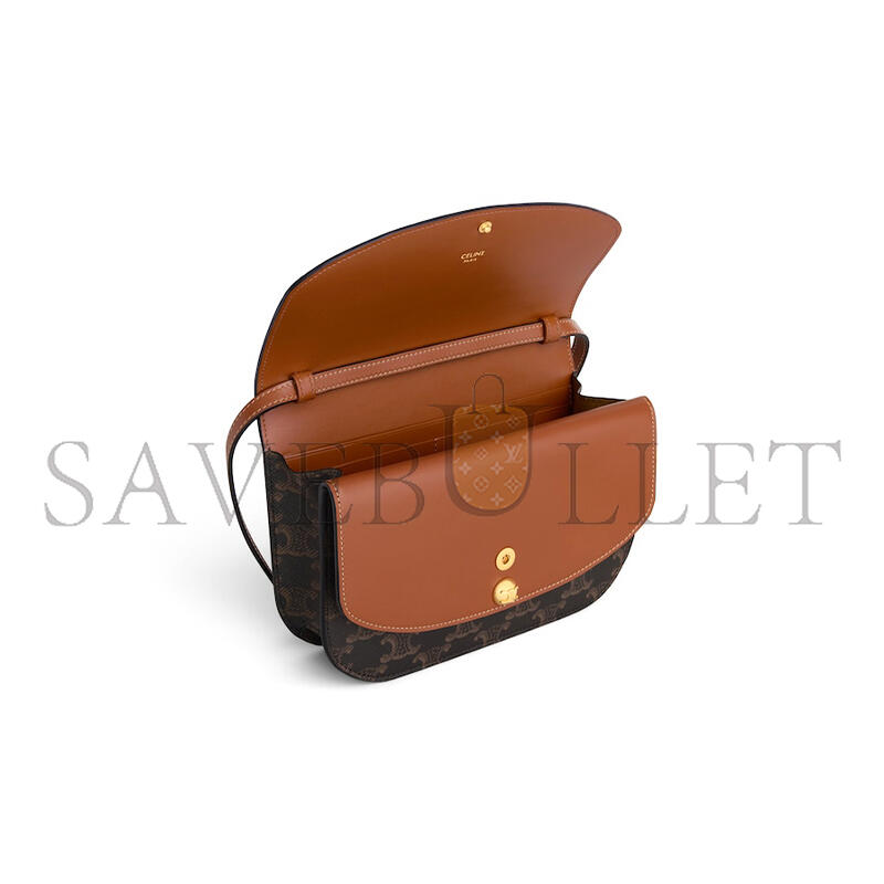 CELINE DUO WALLET ON STRAP IN TRIOMPHE CANVAS AND CALFSKIN 10P672GVL.04LU (20*13*6cm) CELINE DUO WALLET ON STRAP IN TRIOMPHE CANVAS AND CALFSKIN 10P672GVL.04LU (20*13*6cm)